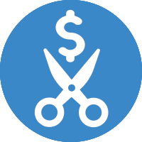 scissor cutting a $ to represent the cost saving of System Configuration Program