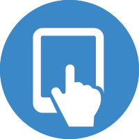 touch screen icon to represent intuitive design