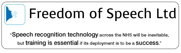 freedom of speech ltd logo and testimonial "speech recognition is essential if its deployment is to be a success"