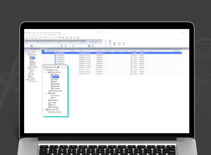OM System ODMS R8 Diktiersofware mit Ordner- und Filtermanagement zur Einrichjtung Ihres Workflows